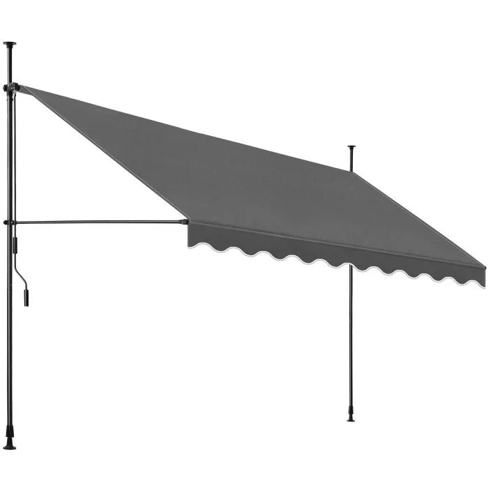 TecTake 404971 Klemmmarkise mit Handkurbel Höhenverstellbar