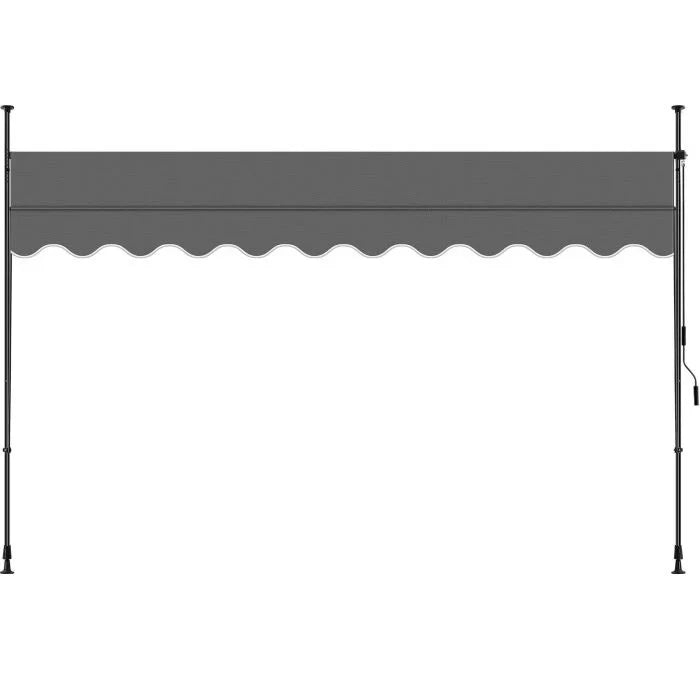TecTake 404971 Klemmmarkise mit Handkurbel Höhenverstellbar