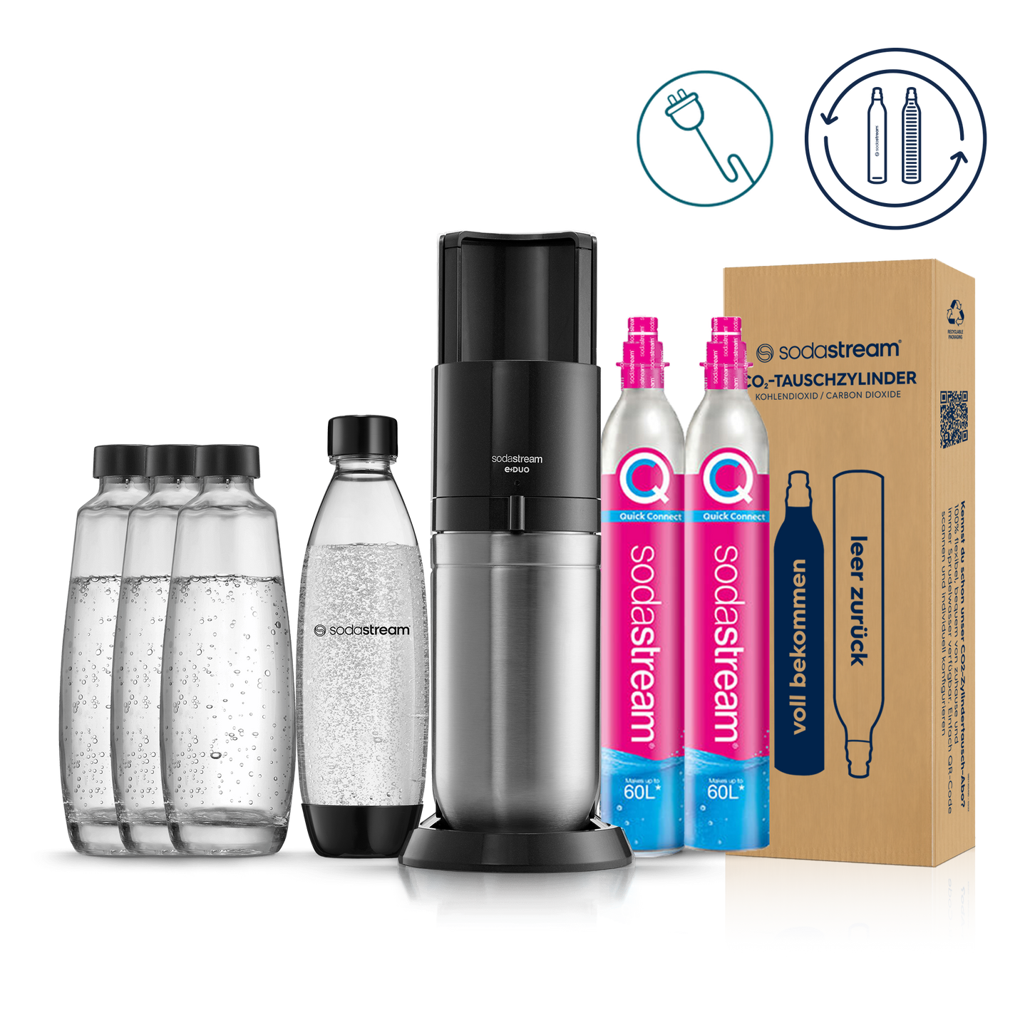 SodaStream Upgrader Sprudelpack Wassersprudler Zubehör Set Schwarz