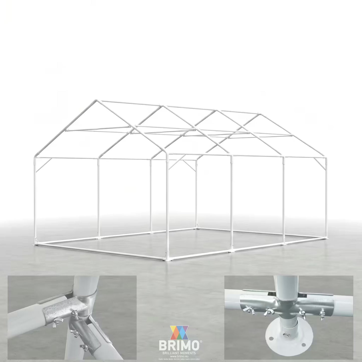 BRIMO Partyzelt 5x6m PVC Weiß