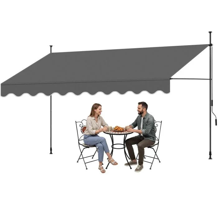 TecTake 404971 Klemmmarkise mit Handkurbel Höhenverstellbar