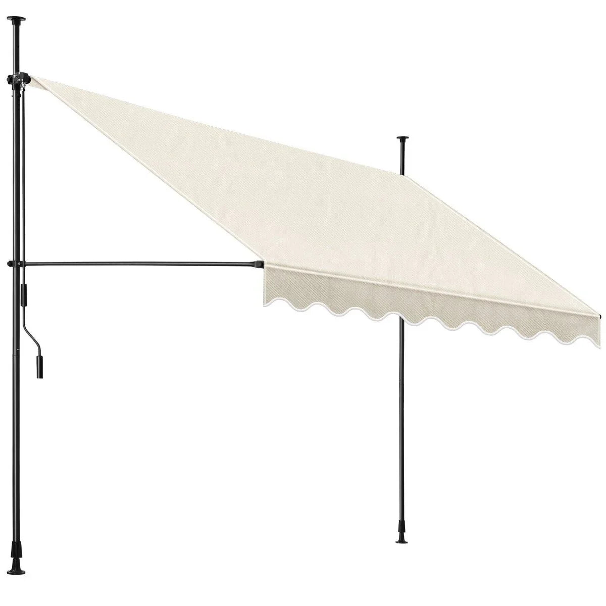 TecTake 404971 Klemmmarkise mit Handkurbel Höhenverstellbar
