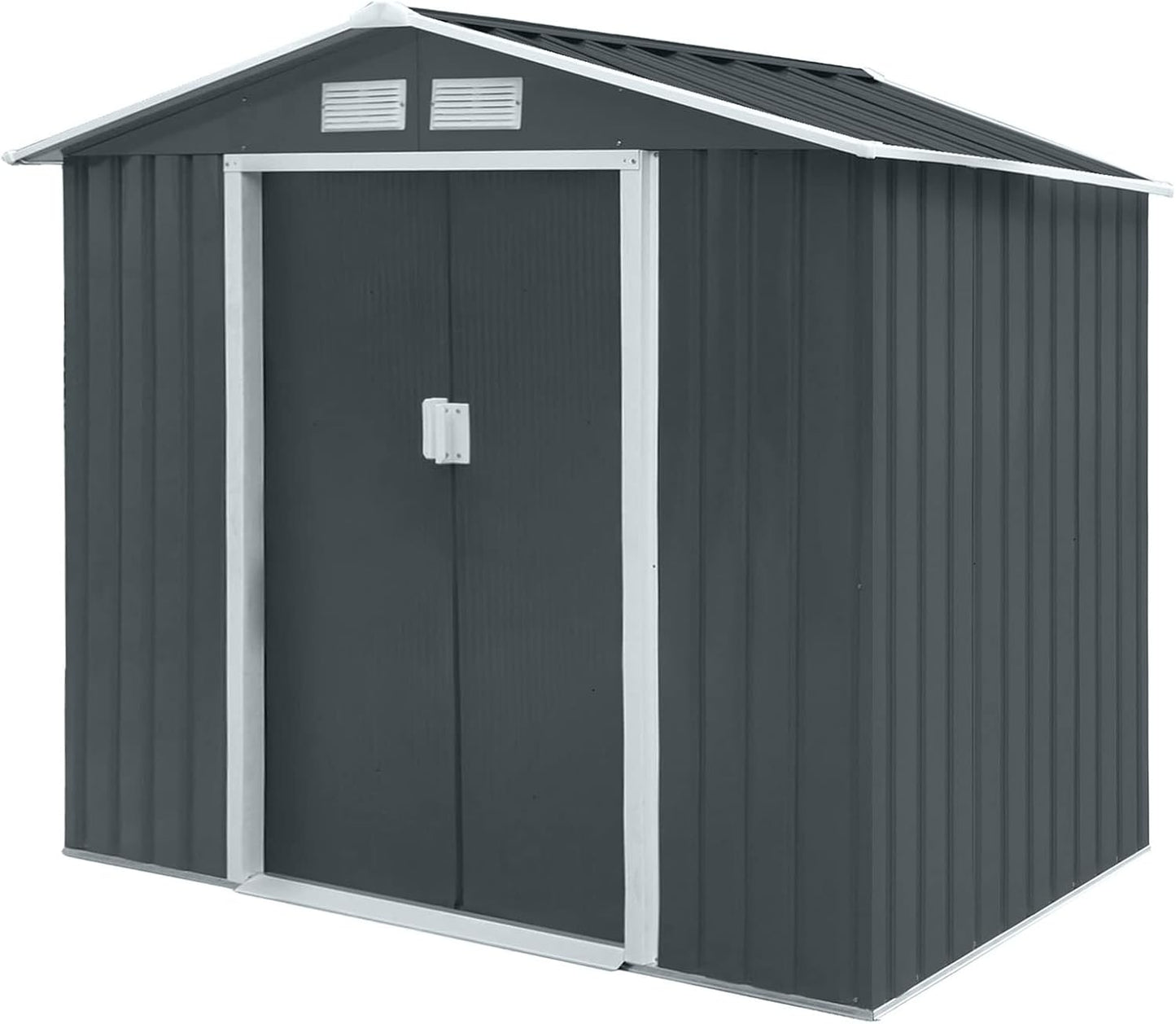 Svita S300 XXXL Metal Tool Shed, 277 x 319 x 192 cm, Pitched Roof, Garden Shed, Grey/Light Grey
