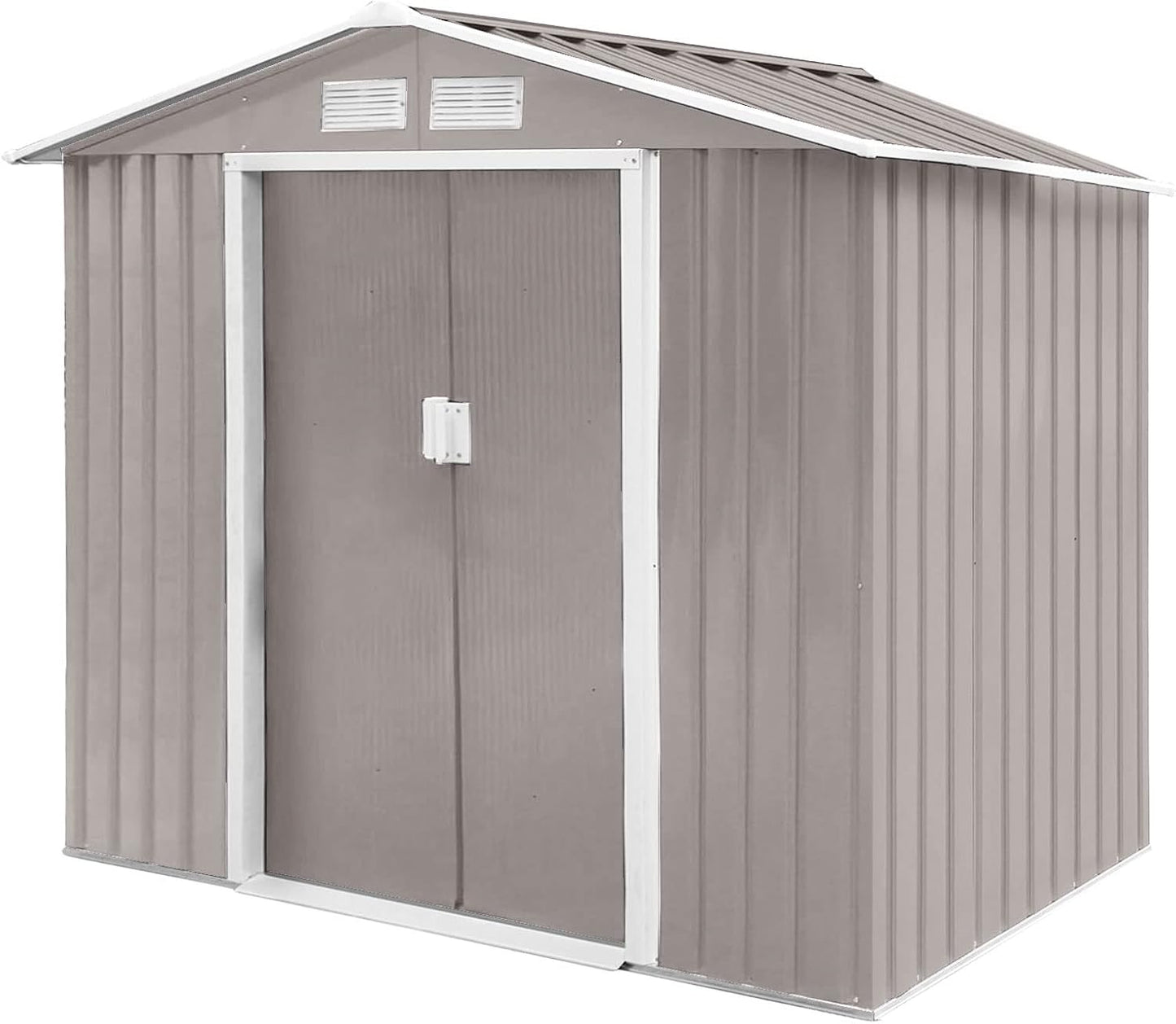 Svita S300 XXXL Metal Tool Shed, 277 x 319 x 192 cm, Pitched Roof, Garden Shed, Grey/Light Grey