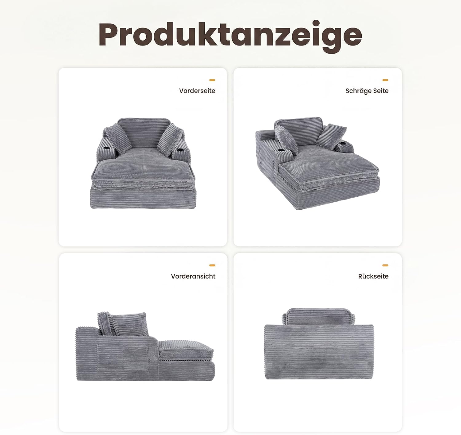 MALOL Schlafsofa, Boneless Sofas & Couches, Schlafcouch mit Schlaffunktion, Couch mit Chaiselongue, 3 Kissen, Bequeme Sofa Couch für Schlafzimmer & Wohnzimmer, Grau, 170cm * 133cm * 66cm, Grau