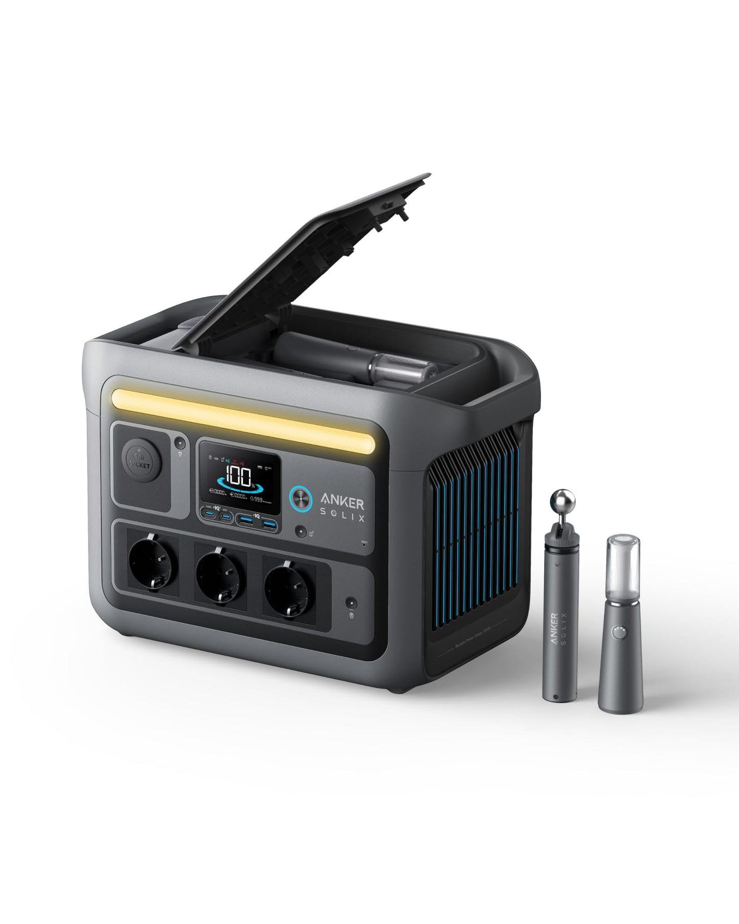 Anker SOLIX C800 Plus Powerstation 768Wh, 1200W (1600W Peak), mit 100W Solarpanel