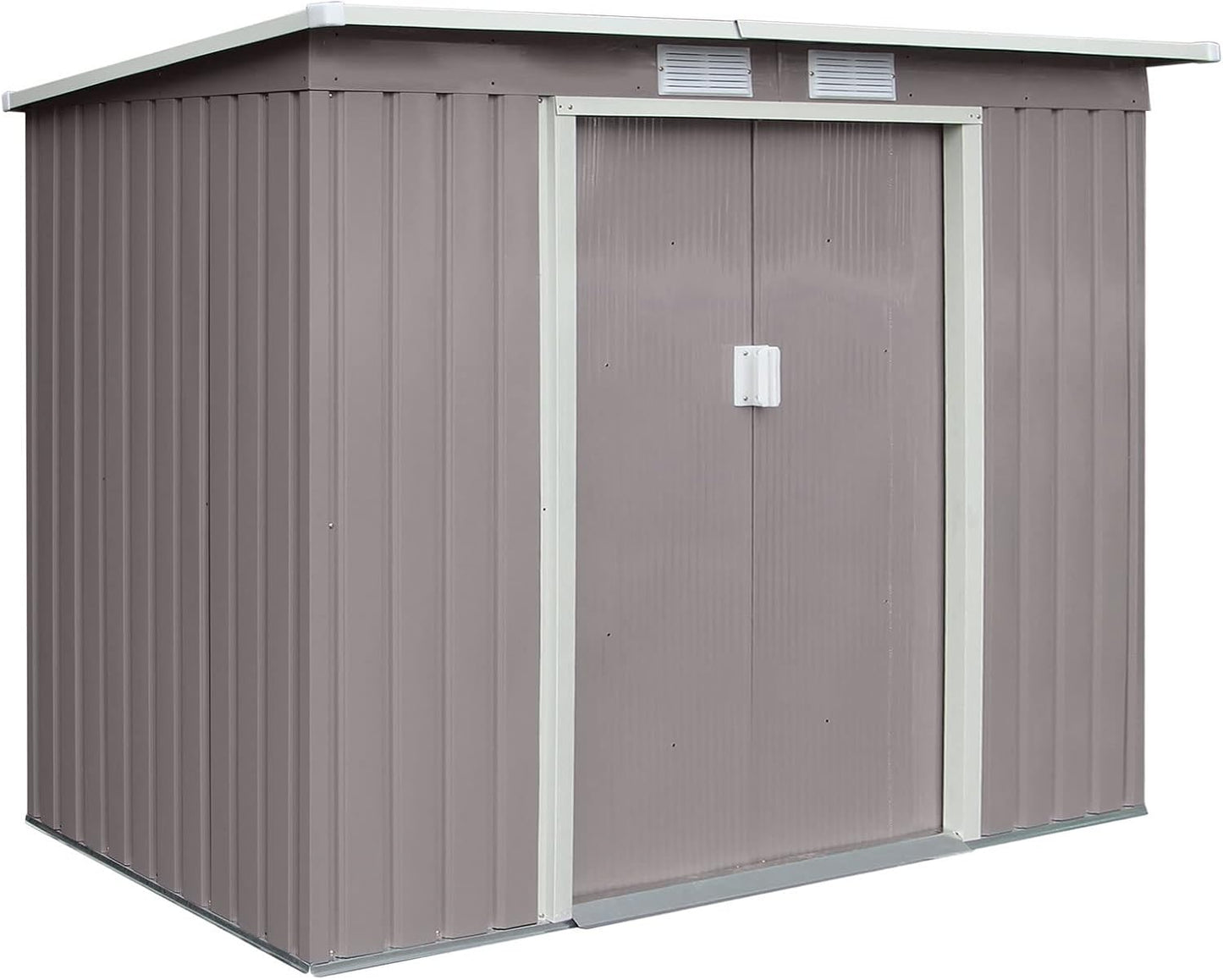 Svita S300 XXXL Metal Tool Shed, 277 x 319 x 192 cm, Pitched Roof, Garden Shed, Grey/Light Grey