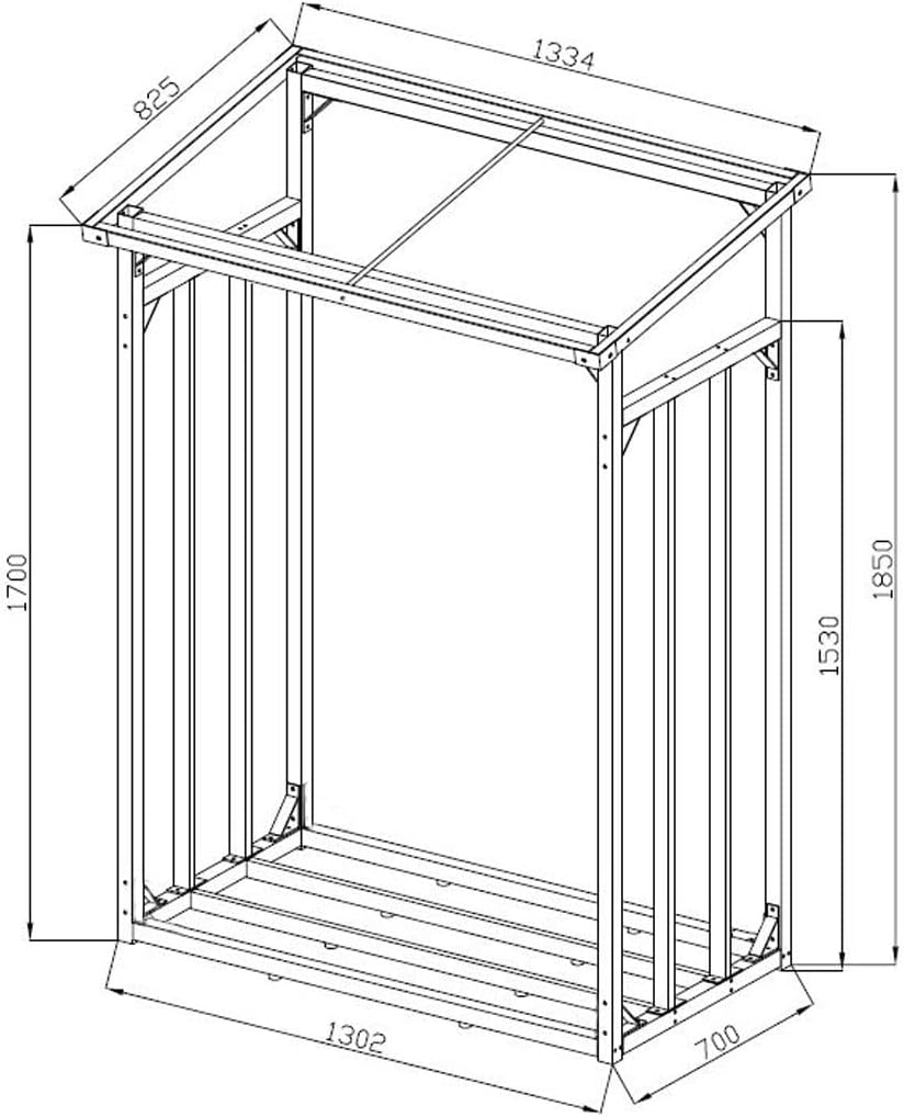QUICK STAR 47470 Metall Kaminholzregal Aussen 1,6 m³ Anthrazit