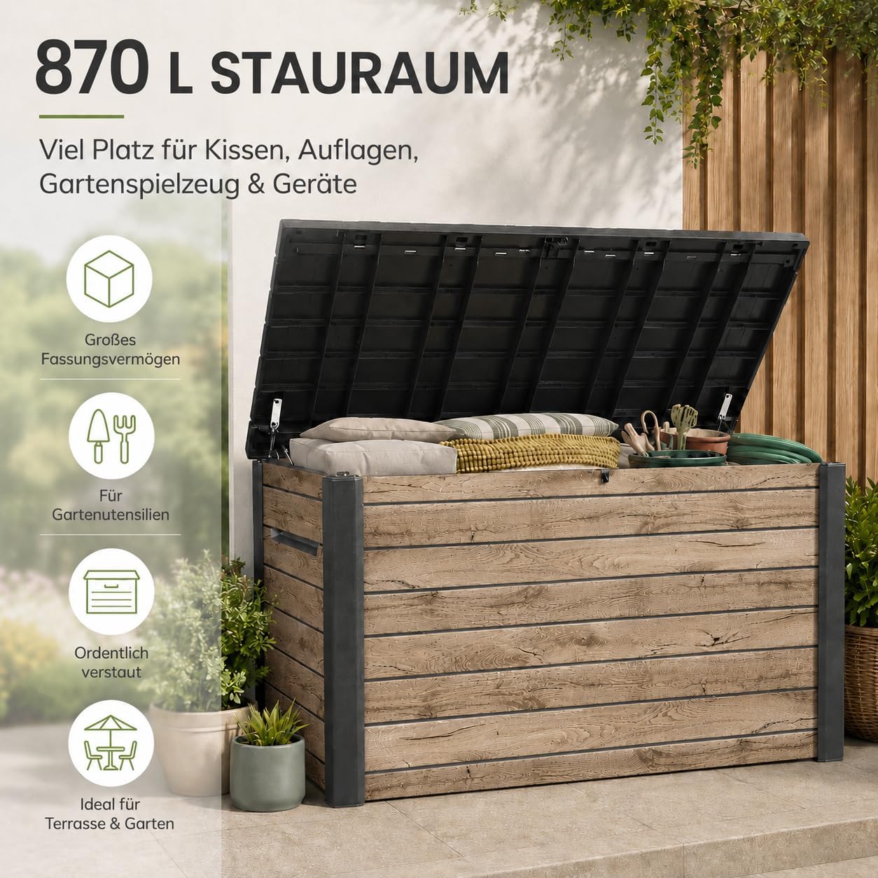 Keter K2-1020PI Gartenbox Wetterfest 870L Pinie