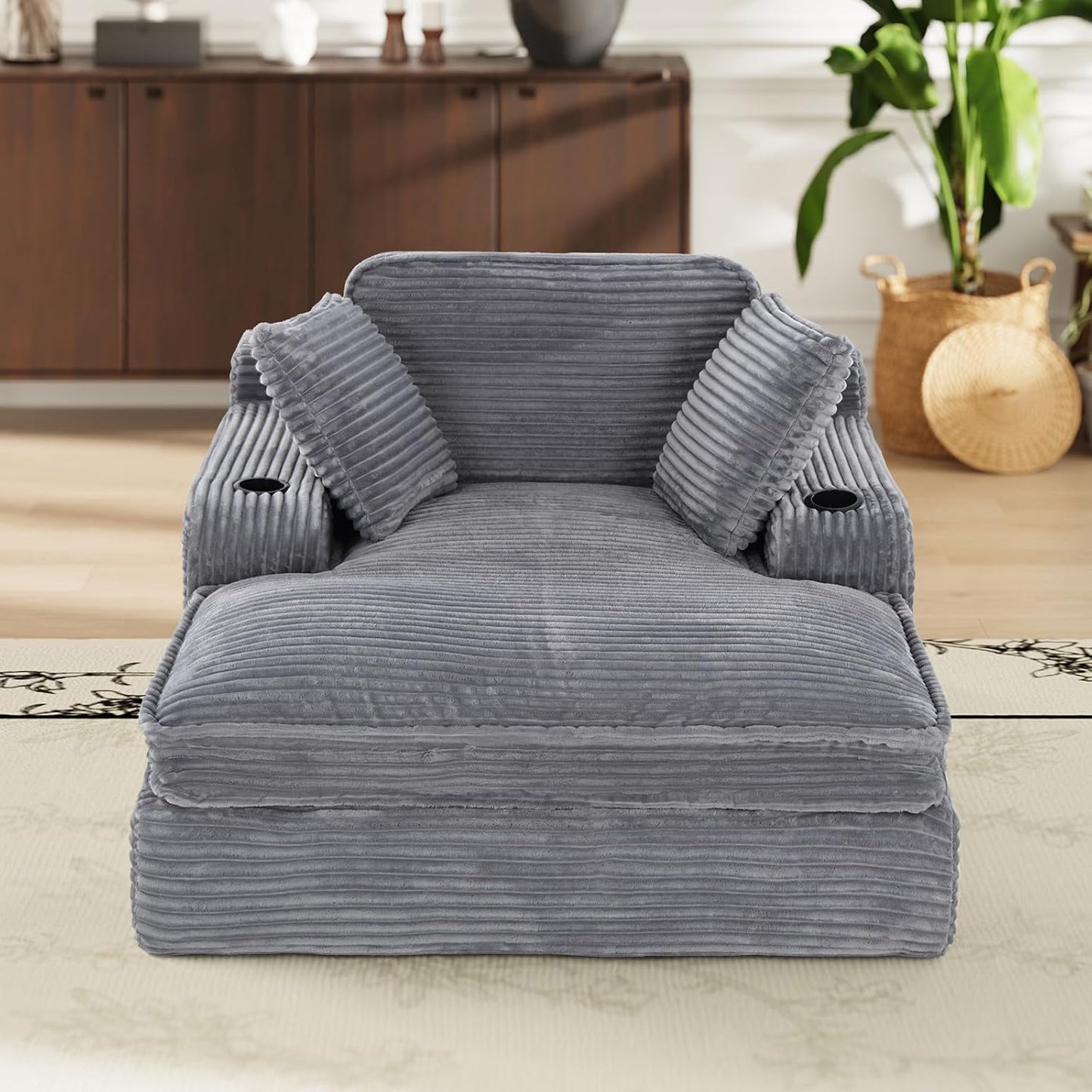 MALOL Schlafsofa, Boneless Sofas & Couches, Schlafcouch mit Schlaffunktion, Couch mit Chaiselongue, 3 Kissen, Bequeme Sofa Couch für Schlafzimmer & Wohnzimmer, Grau, 170cm * 133cm * 66cm, Grau