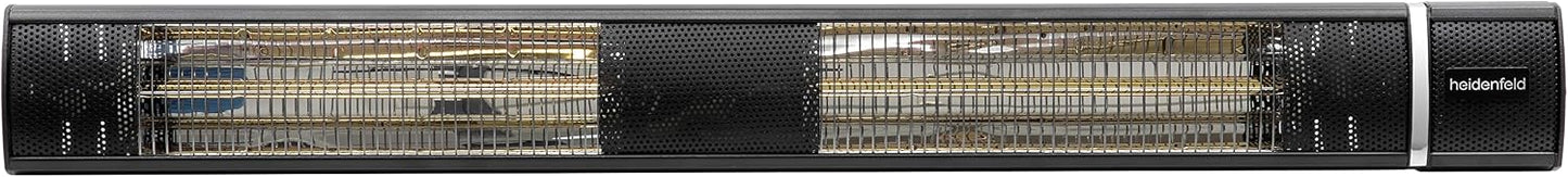 Heidenfeld Infrared Heater IH110, 3000 Watt, Remote Control, 3 Levels, Ceiling and Wall Mounting, Infrared Heater, Patio Heater (Black)