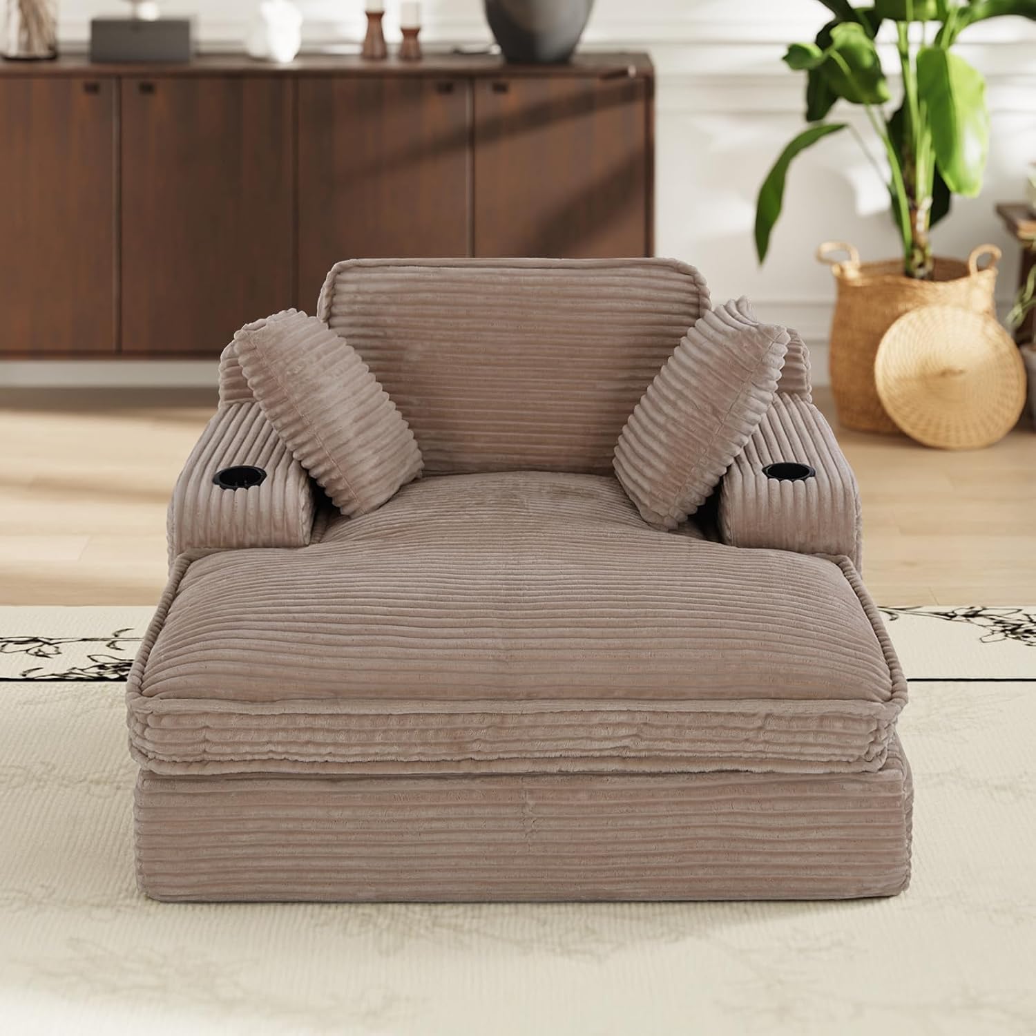 MALOL Schlafsofa, Boneless Sofas & Couches, Schlafcouch mit Schlaffunktion, Couch mit Chaiselongue, 3 Kissen, Bequeme Sofa Couch für Schlafzimmer & Wohnzimmer, Grau, 170cm * 133cm * 66cm, Kamel