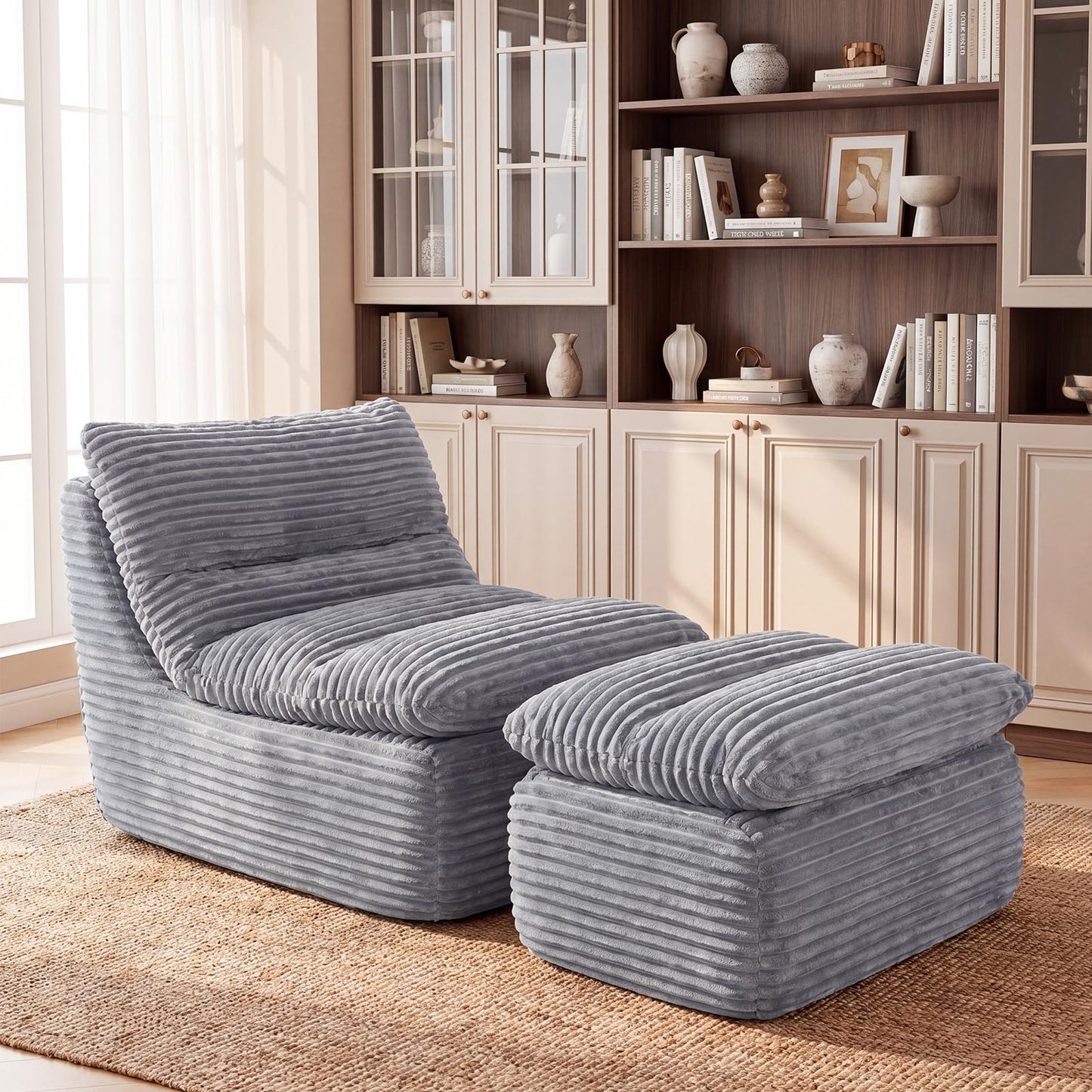 MALOL Schlafsofa, Boneless Sofas & Couches, Schlafcouch mit Schlaffunktion, Couch mit Chaiselongue, 3 Kissen, Bequeme Sofa Couch für Schlafzimmer & Wohnzimmer, Grau, 170cm * 133cm * 66cm, Kamel