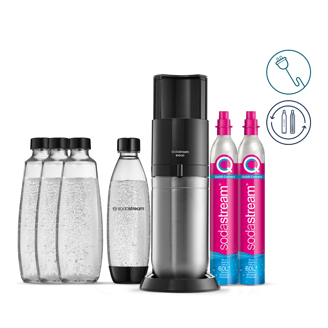 SodaStream Upgrader Sprudelpack Wassersprudler Zubehör Set Schwarz