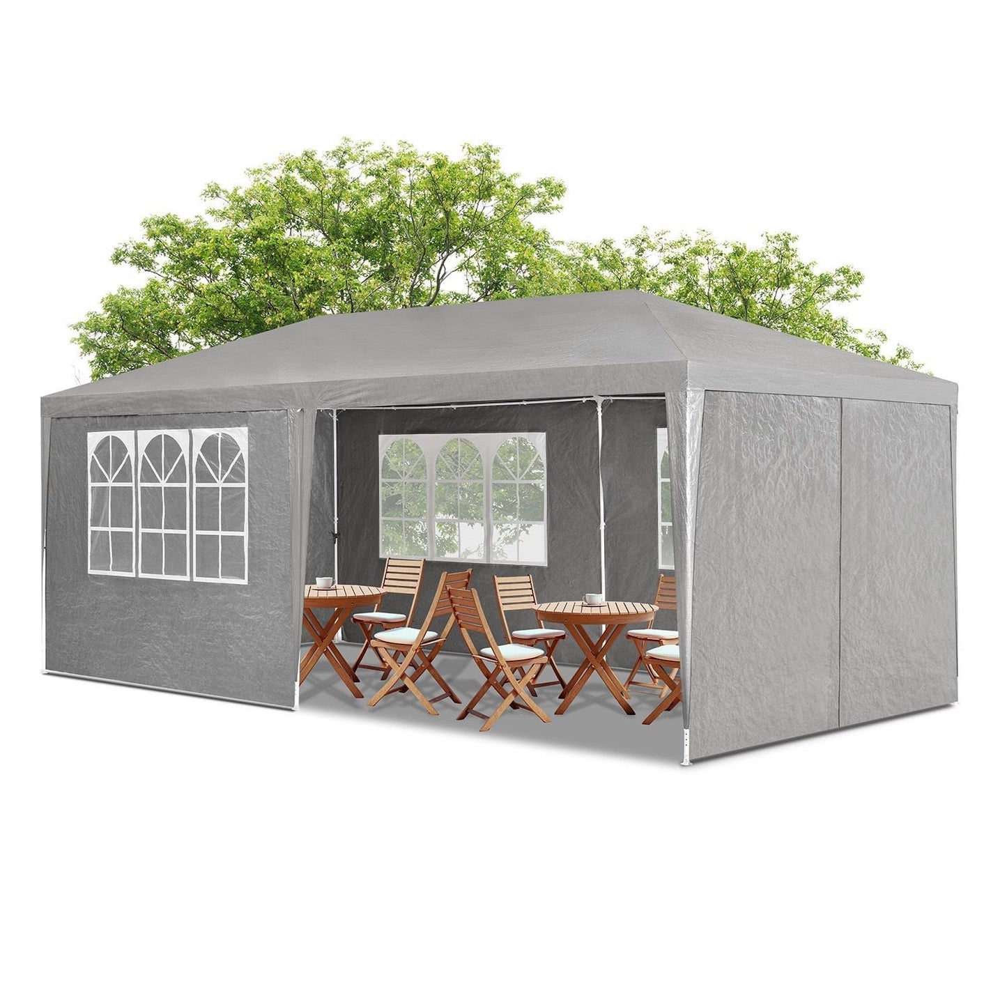 Partyzelt 3x6m Gartenpavillon mit Seitenteilen