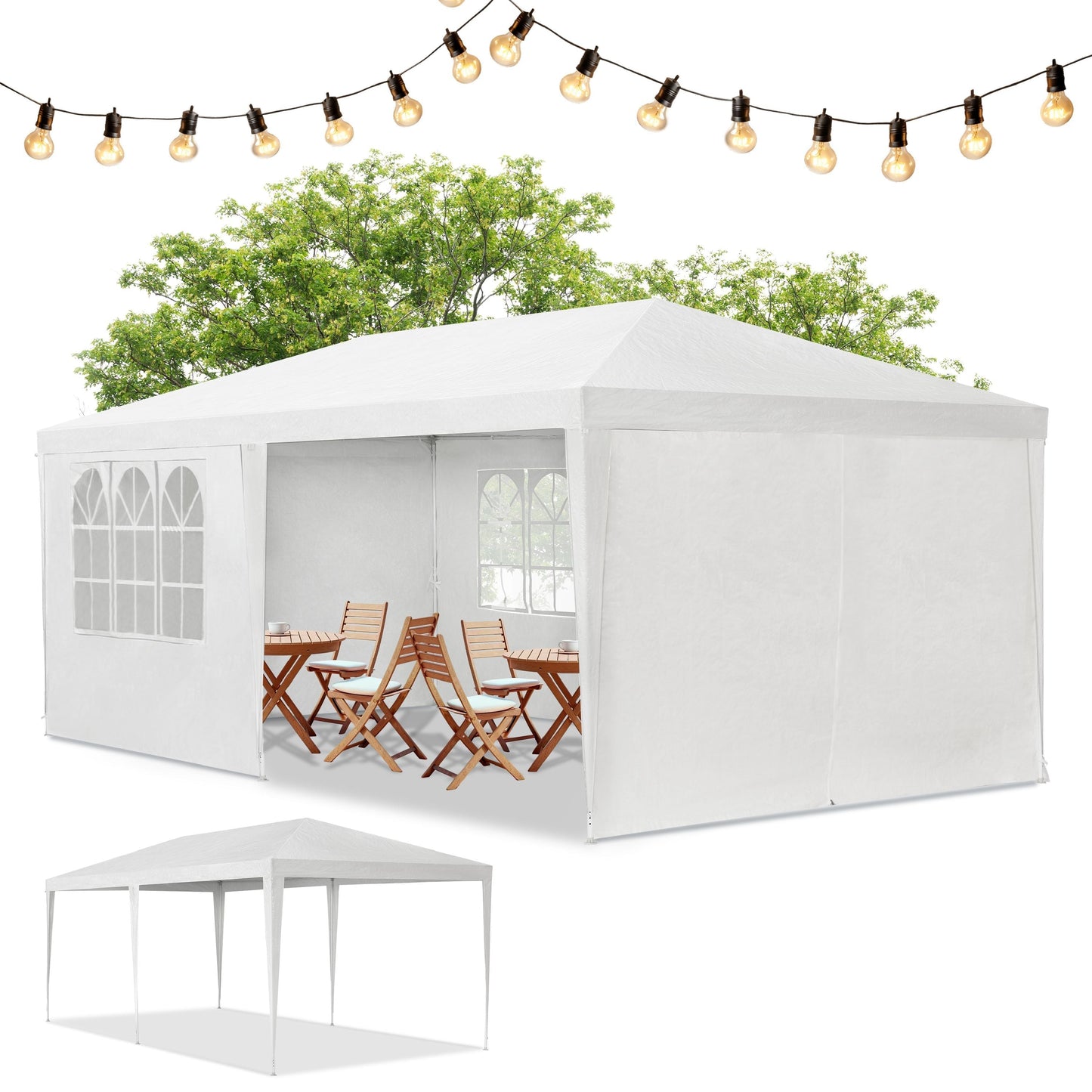 Partyzelt 3x6m Gartenpavillon mit Seitenteilen