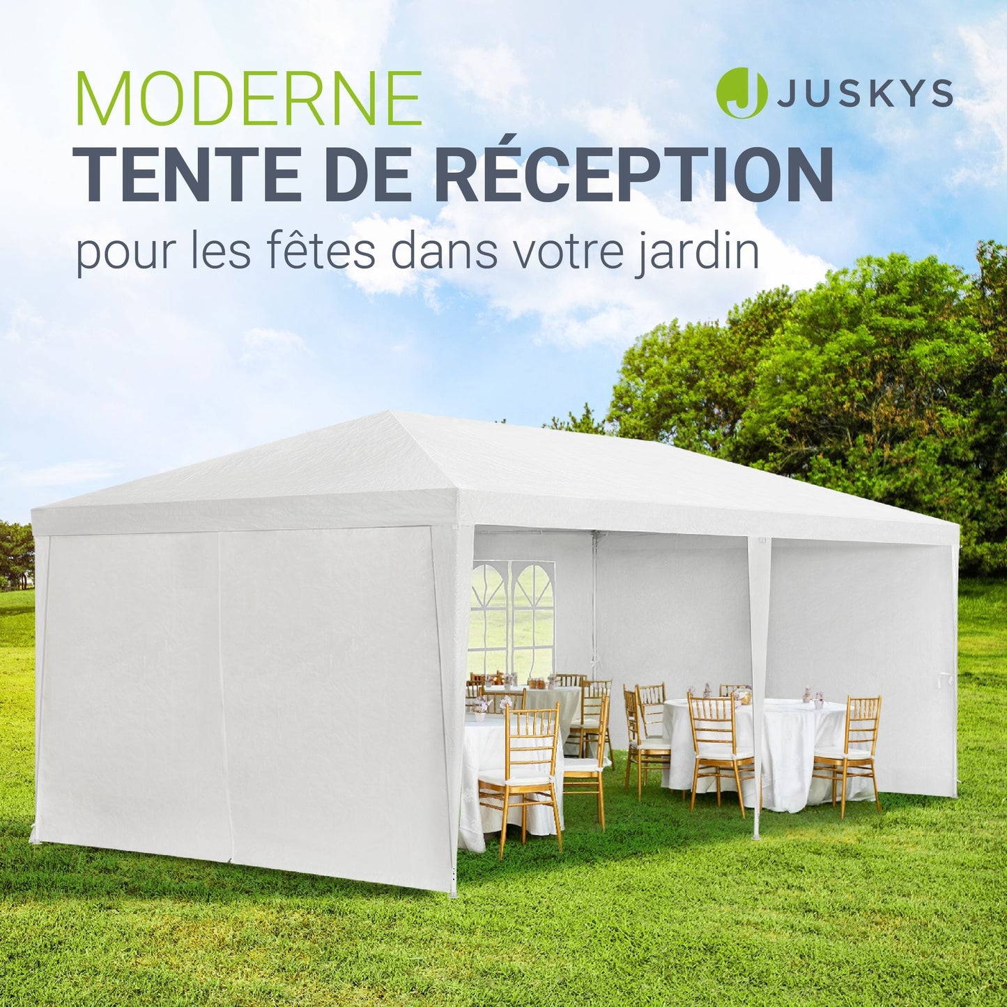Partyzelt 3x6m Gartenpavillon mit Seitenteilen