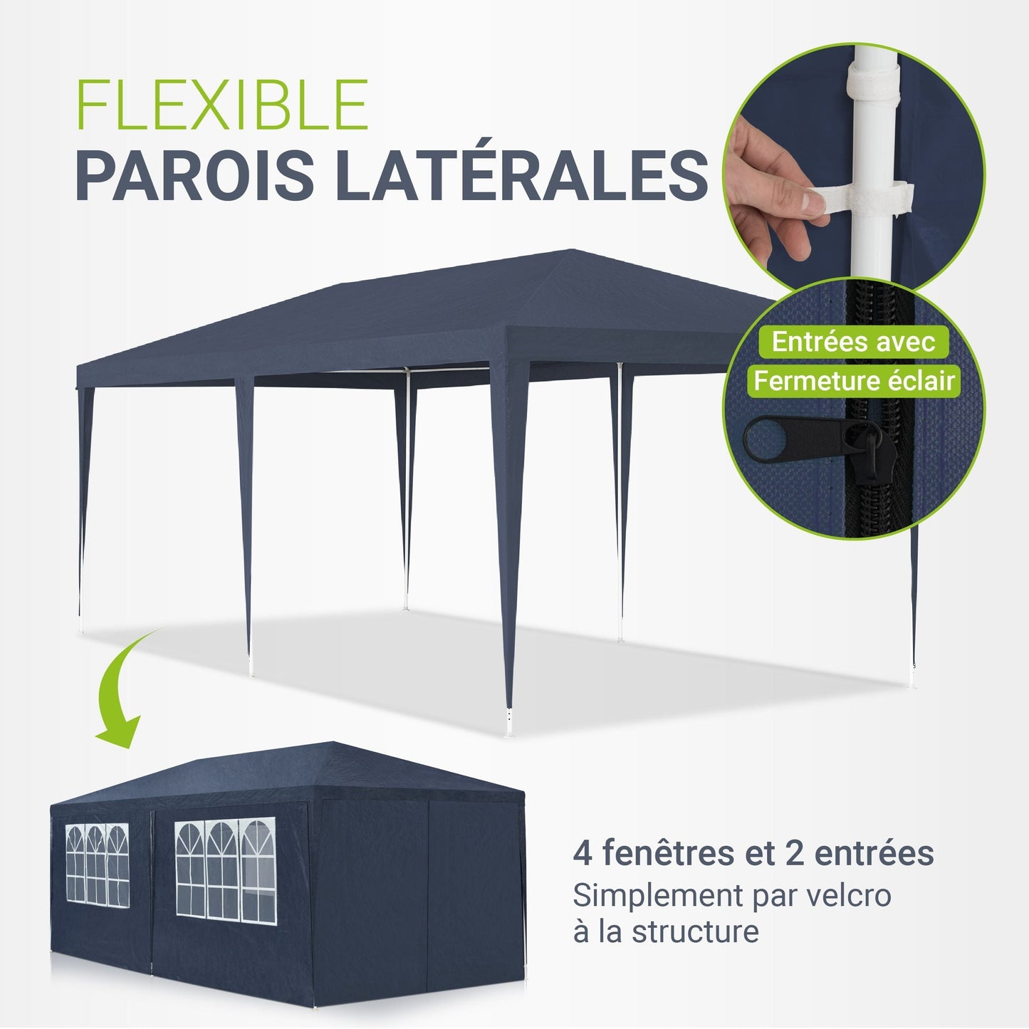 Partyzelt 3x6m Gartenpavillon mit Seitenteilen