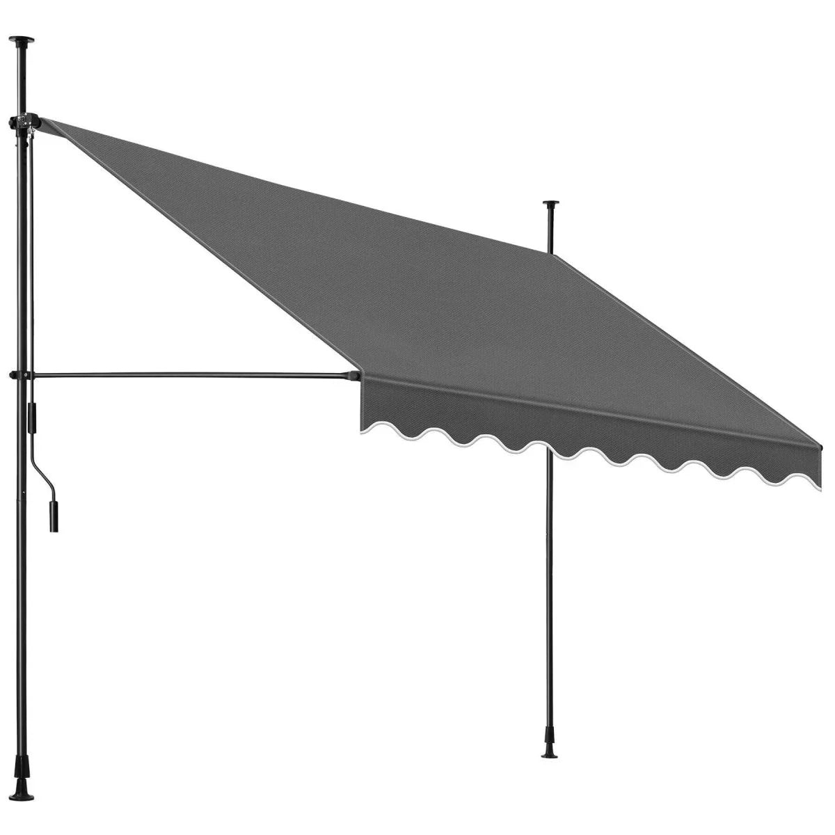 TecTake 404971 Klemmmarkise mit Handkurbel Höhenverstellbar