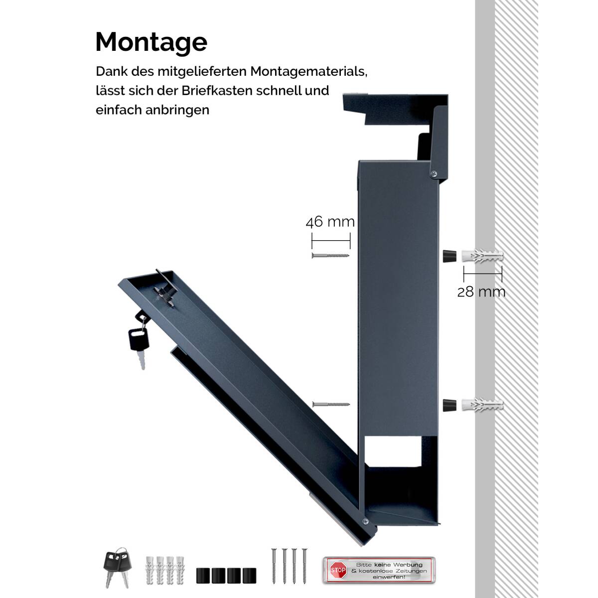 Metzler Albrecht Briefkasten Anthrazit RAL 7016